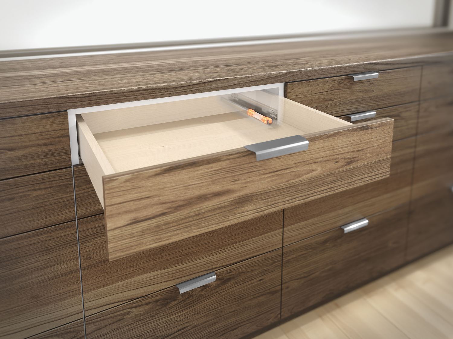 blum 3/4開緩衝木抽滑軌 550H