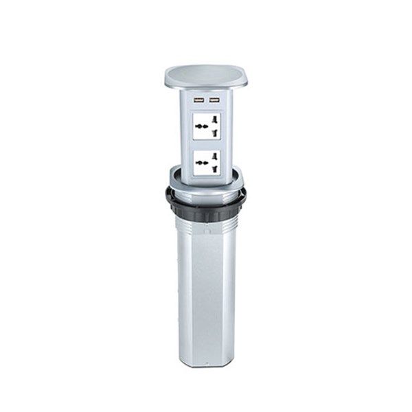 電動雙面升降插座-方型(銀色)  395-RM605C