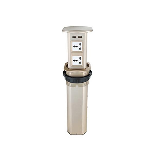 電動雙面升降插座-方型(金色)  395-RM605C