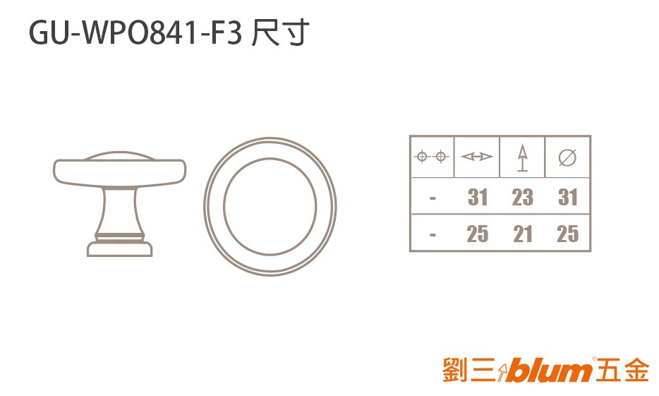 歐洲進口古典風把手-金色(直徑31mm) GU-WPO841-F3