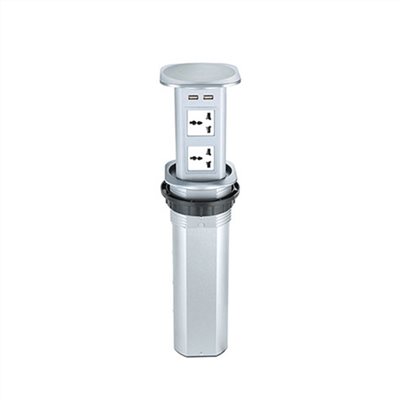 電動雙面升降插座-方型(銀色)  395-RM605C