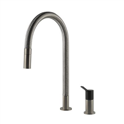 編織二件式龍頭-不鏽鋼色 DXJ-60001