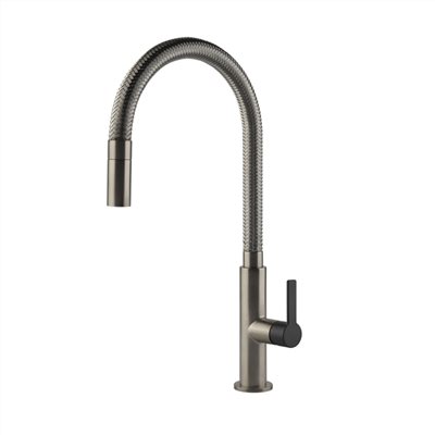 編織單槍龍頭-不鏽鋼色 DXJ-60003