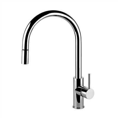 檯面式單槍伸縮龍頭-亮鉻色 DXJ-20573